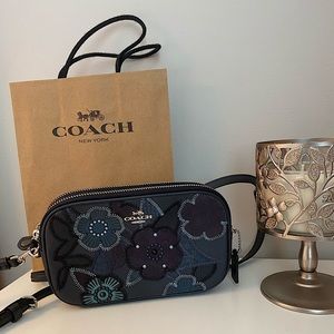 Coach Sadie Crossbody Clutch with Tea Rose
